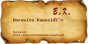 Borovits Kasszián névjegykártya